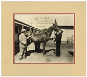 Curly Howard Signed 10'' x 8'' Three Stooges Photo From ''Playing the Ponies'' -- ''3 Stooges / In a hurry remember / Curly'' -- With PSA/DNA COA